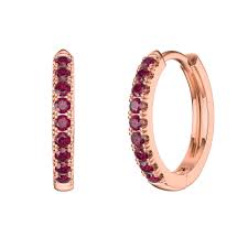 Large rose gold hoop earrings. Charmisma Ruby 9ct Rose Gold Hoop Earrings Small Jian London
