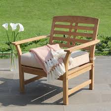 Birch Lane Outdoor Furniture Calila Teak Patio Chair With Cushions Wood Patio Furniture Teak Patio Furniture Patio Furniture Layout