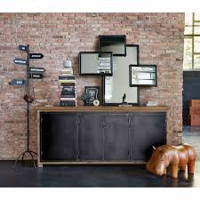Buffet Indus 4 Portes En Pin Recycle Et Metal Gris Anthracite Maisons Du Monde Buffet Maison Buffet Industriel Meuble Noir Et Bois