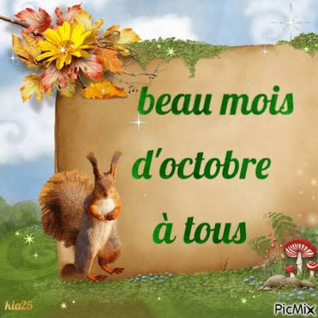 Bonjour et bienvenue au mois d'octobre .. *Qu'il soit serein ...