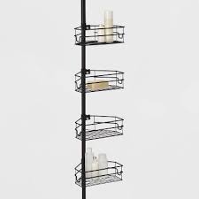 Steel Corner Tension Pole Caddy Matte Black Made By Design Shower Caddy Shower Stall Made By Design