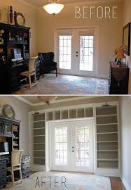 Diy Turn A Dull Wall Into An Impressive Floor To Ceiling Bookcase Home Bookshelves Built In Home Decor