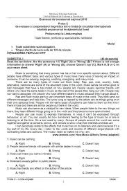 Lingvistice de comunicare orala in limba romana.in precizarile metodologice publicate. Modele De Subiecte Proba A Competente Lingvistice Limba Romana