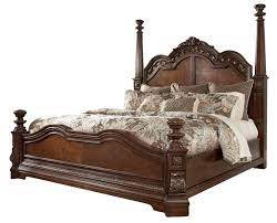 Ledelle California King Poster Bed With Tall Headboard Posts In Brown King Poster Bed Bed Traditional Style Bed