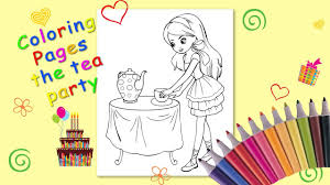 Pypus is now on the social networks, follow him and get latest free coloring pages and much more. The Tea Party Coloring Page Coloring For Kids How To Draw The Tea Party Youtube