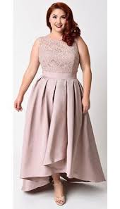 Plus Size Mocha Lace Pleated High Low Dress For Prom 2017 Bridesmaid Dresses Plus Size Plus Size Retro Dresses Evening Dresses Plus Size