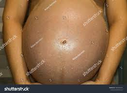 Beautiful Naked Very Fat Belly Pregnant Stock Photo 1889693665 |  Shutterstock