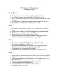 Tok Across The Curriculum Curriculum Classroom Planning What Is Knowledge