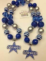 Dallas Cowboys Chunky Bead Necklace Dallas Cowboys Jewelry Dallas Cowboys Necklace Cowboy Jewelry
