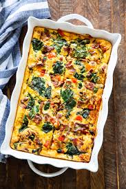 Many restaurants serve this easy dish at breakfast alongside eggs and sausage or bacon. Loaded Breakfast Casserole With Hash Brown Crust Paleo Whole30