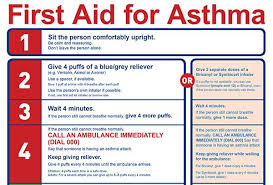 first aid for asthma chart a4 national asthma council