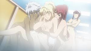 arnett mcmillian, cleo brand, ingrid bernstein, satellizer el bridget,  freezing (series), animated, animated gif, 4girls, blonde hair, breasts,  closed eyes, dark-skinned female, dark skin, fingering, forced, grabbing  anothers breast, groping ...