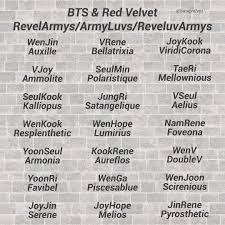The spruce / kristina vanni this fudgy and chewy take on red velvet cake is a great option for valentine's day or to bring along to parties. Bts And Red Velvet On Instagram Btsvelvet Fandom Names Out Of 35 Couples From Btsvelvet I Only Know 21 Fandom Names And This Is The List Though Some