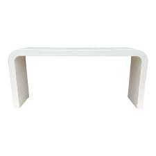 Modern White Raw Plaster Waterfall Console Console Table Outdoor Console Table Console