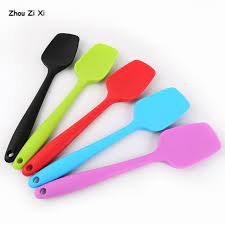 Large Size Super Flexible Integrated Handle Silicone Scraper Ice Cream Spoon Spatula Cream For The Shovel Review Spatula Crepe Maker Baking Tools
