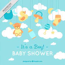 Lines Background With Baby Shower Items Baby Shower Wishes Baby Shower Items Boy Baby Shower Card