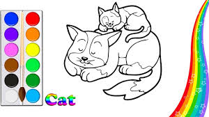 Mandalas para niños y niñas de primaria. Colorear Familia De Gatos Pintar Para Ninos Pequenos Y Dibujar Para Ninos Youtube