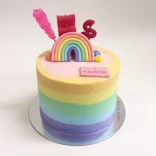 Birthday Cake Flavours List With Images Rainbow Butter Cream Cake In 2020 Buttercream Cake Cake Cream Cake