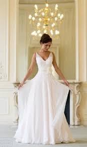 Simple V Neck Chiffon Wedding Dress For Older Brides Over 40 50 60 70 Elegant Secon Popular Wedding Dresses Wedding Dresses With Flowers Beach Wedding Gown