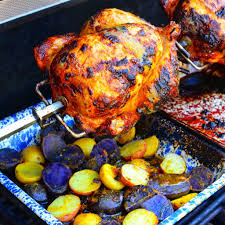 With a rotisserie chicken, this recipe is super quick and easy to put together. Rotisserie Peruvian Chicken Pollo A La Brasa With Drip Pan Purple Potatoes Dadcooksdinner