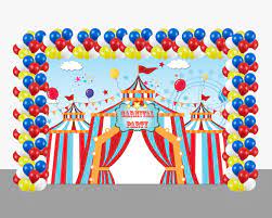 Now you can bring all the excitement and amusement to your party without leaving your front door. Combo Kit Carnival Theme Decoration Kit With Backdrop And Balloons Theme My Party