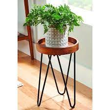 Better Homes Gardens 18 In H Wood Plant Stand Walmart Com Wood Plant Stand Plant Stand Plant Stand Table