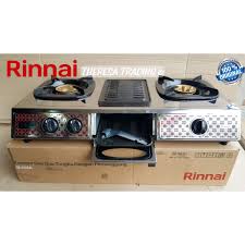 Fitur pematik api memudahkan anda. Kompor Gas Rinnai 3 Tungku 524 A Api Lilin Stainless Steel With Grill Plate Pemanggang Bakaran Shopee Indonesia