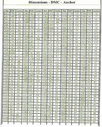 Dimensions Dmc Anchor Conversion Chart This Is Page 1