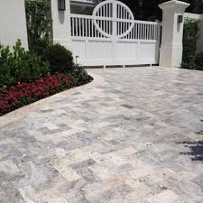 When it comes to home remodeling, tile and pavers are an excellent way to update a space and allow a homeowner many travertine pavers are similar to marble pavers in that their design patterns carry several colors and intricate veins that run through each piece. Curb Appeal Gorgeous Travertine Pavers For A Durable Driveway