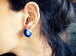 Navy Ear Biting Chomps With Chain Super Mario Ear Cuff Ear Piercings Unique