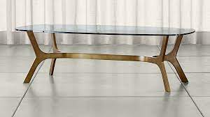 4.0 out of 5 stars. Elke Rectangular Glass Coffee Table With Brass Base Reviews Crate And Barrel Brass Coffee Table Living Room Rectangular Glass Coffee Table Coffee Table Fireplace