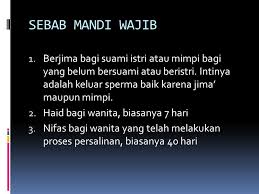 Aku niat mandi wajib untuk mensucikan hadas besar dari haid karena allah ta'ala. mulai mandi besar dengan cara mengguyur kepala sebanyak 3 kali. Mandi Wajib Bagian Ppt Download