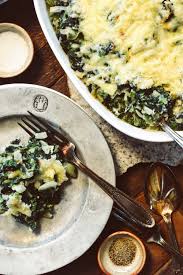 Just before serving, combine the sauce with the puréed spinach and cook on low heat, stirring often for about 5 minutes. Spinach Au Gratin Ciao Chow Bambina