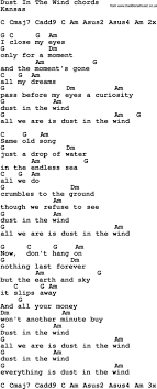 Song Lyrics With Guitar Chords For Dust In The Wind Blues Guitar Chords Guitar Chords Guitar Songs
