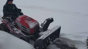 Learn how to attach the snow thrower accessory to the husqvarna tractors. Mtd Lawn Chief With 42 Inch 2 Stage Snowblower Attachment Youtube
