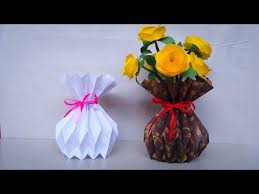 Begini cara membuat vas bunga dari stik es krim? Cara Membuat Vas Bunga Cantik Dari Kertas Cara Buat Pot Bunga Youtube Paper Crafts Diy Tutorials Paper Crafts Diy Crafts