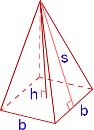 Right rectangular pyramid has base dimensions 8 ft. Pyramid Formula Area Volume