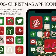 Christmas Iphone App Icons Ios 14 Aesthetic App Covers Etsy