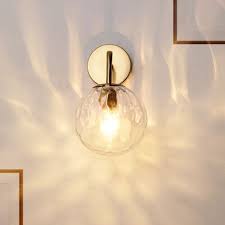 5% coupon applied at checkout save 5% with coupon. Rippled Glass Sphere Wall Lamp Minimalist 1 Light Gold Wall Sconce Lighting With Arm 110v 120v Gold Gold Wall Lights Gold Wall Sconce Wall Sconce Lighting