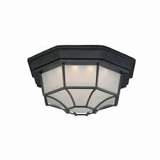 Patriot Lighting Caine Textured Black Led Outdoor Flush Mount Ceiling Light At Menards