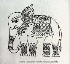 Choose your favorite madhubani paintings from millions of available designs. Easy Madhubani Elephant Bookmark Craft For Kids Indian Folk Art Folk Art Painting Madhubani Art
