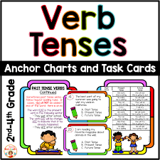 verb tenses task cards and anchor charts