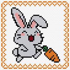 4.36 x 5.36 (61 x 75 stitches) 10 dmc colors. Bunny Cross Stitch Designs