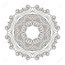 An intricate mandala inspired by indian art and deisgn. Mandala Coloring Book Outline Mandalas Inspired Arabian And Indian Tibetan Ornament Adult Coloring Page Decorative Element For Ethnic Shop Or As Pattern For Web Design Boho Style Royalty Free Cliparts Vectors And Stock Illustration Image