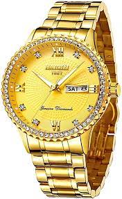 A gold watch is the perfect gift for birthdays, anniversaries or holidays. Haiqin Men S Classic Diamond Gold Watches For Men Stainless Steel Waterproof Dress Watch Gold Amazon De Watches