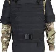 通用 Chaleco táctico MOLLE de las fuerzas especiales rusas para exteriores,  cuello y hombro, protector de cuerpo inferior, negro, talla única