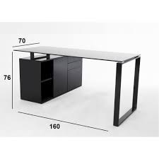 Petit bureau en bois de chêne marte. Bureaux Meubles Et Rangements Delia Bureau En Verre Noir Avec Caisson De Rangement Inside75