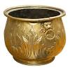 A substantial brass cachepot jardinière plant pot holder with lion design in the regency style, circa 20th centu. 1