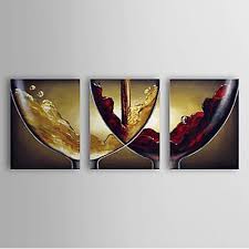 Www Exoticexcess Com Wp Content Uploads 2014 08 Decorative Three Panel Hand Painted Wine Art 2 Jpg Oil Painting Abstract Wine Art Painting