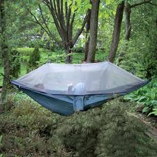 Harrington quilted double spreader bar hammock with stand. Netted Cocoon Hammock